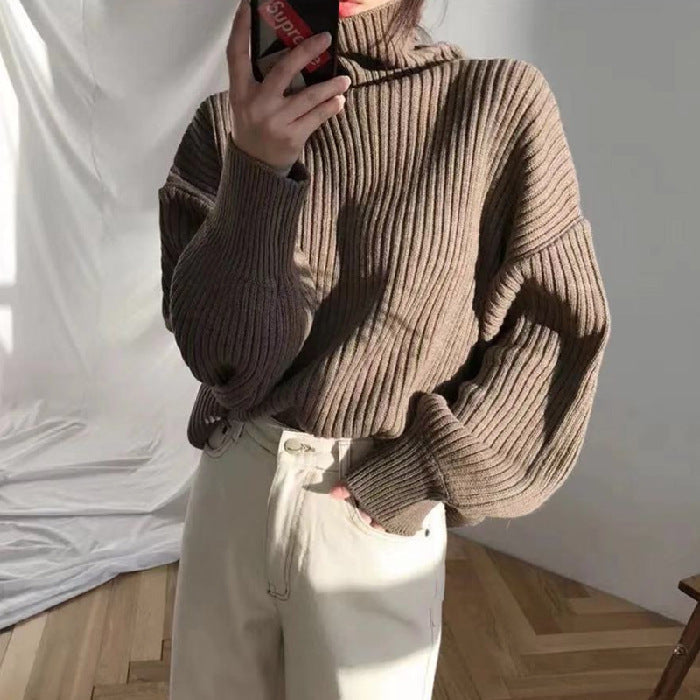 Ravora Paris™ | Luxe Pull à col roulé et à manches ballon