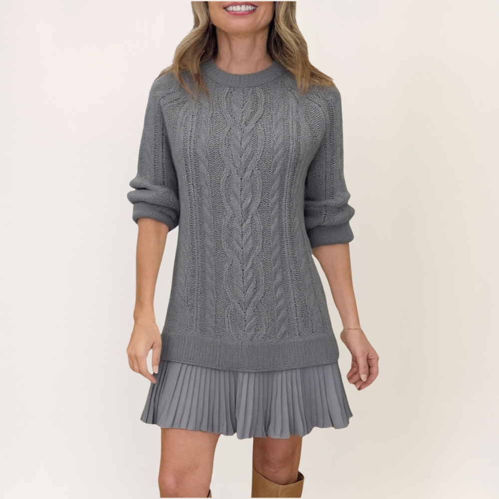 Ravora Paris™ | Robe Élégance Maille & Plissé