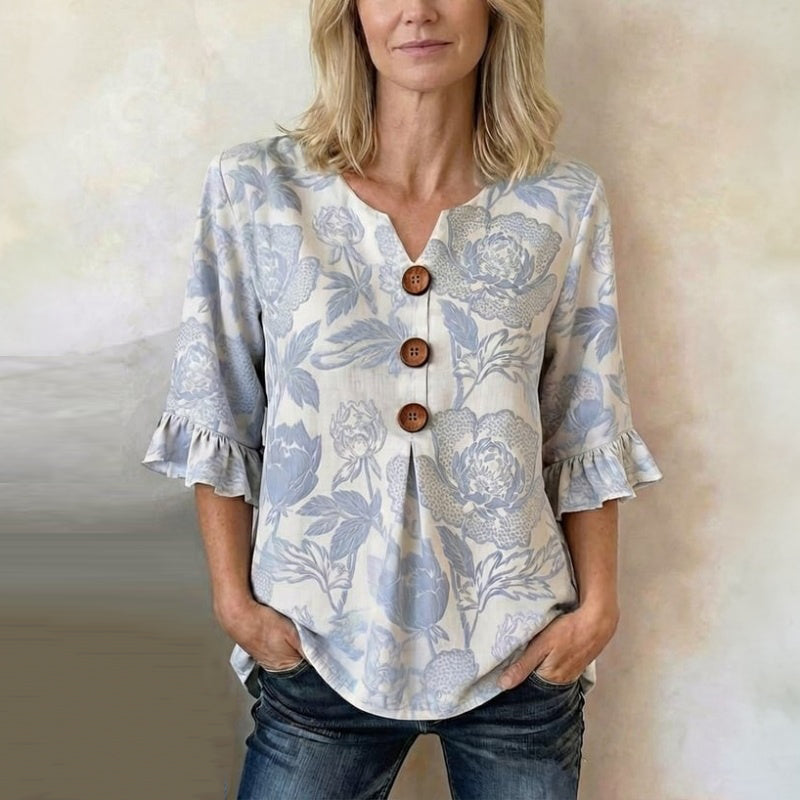 Ravora Paris™ | Blouse Vintage À Imprimé Floral
