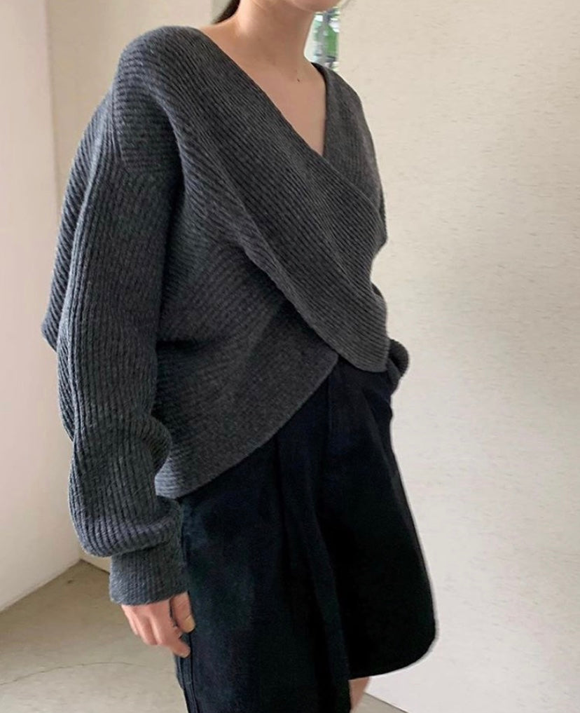 Ravora Paris™ | Pull en tricot croisé chic
