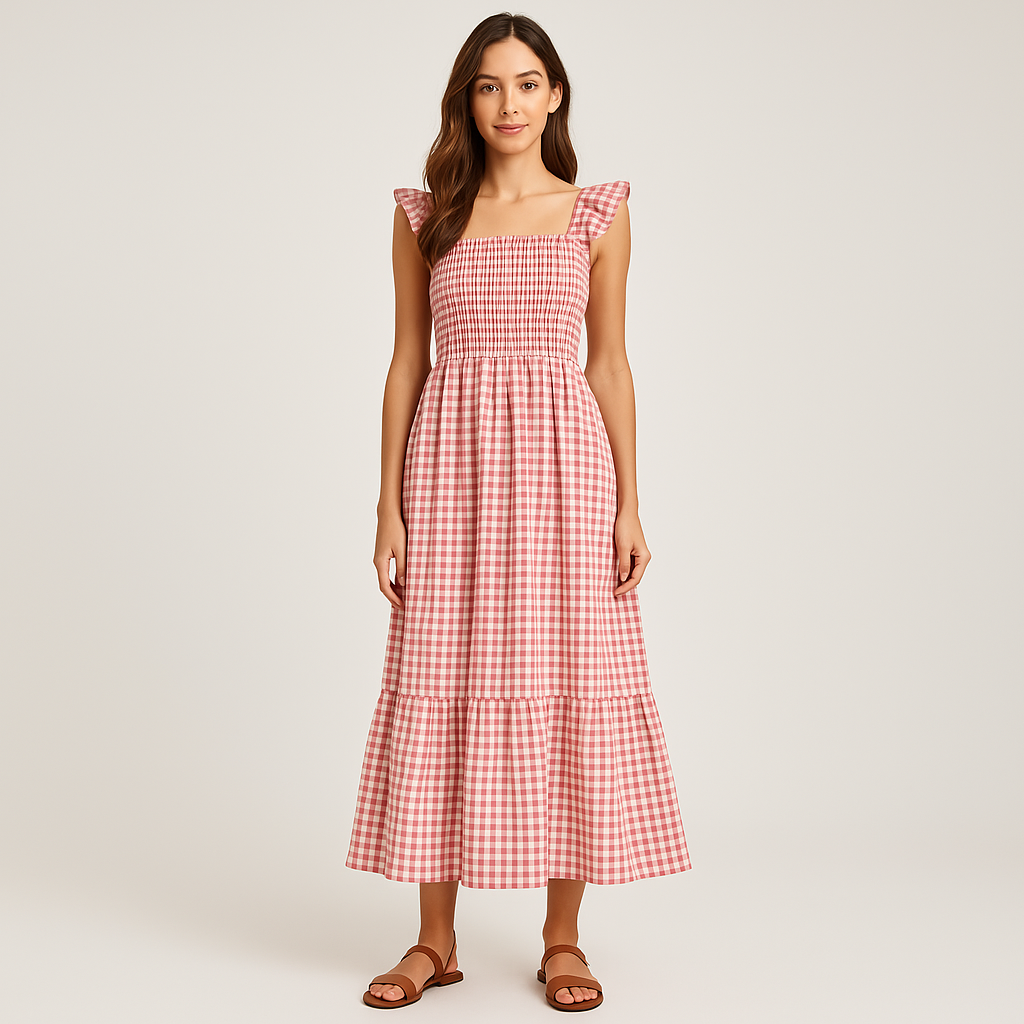 Ravora Paris™ | Robe maxi vichy élégante