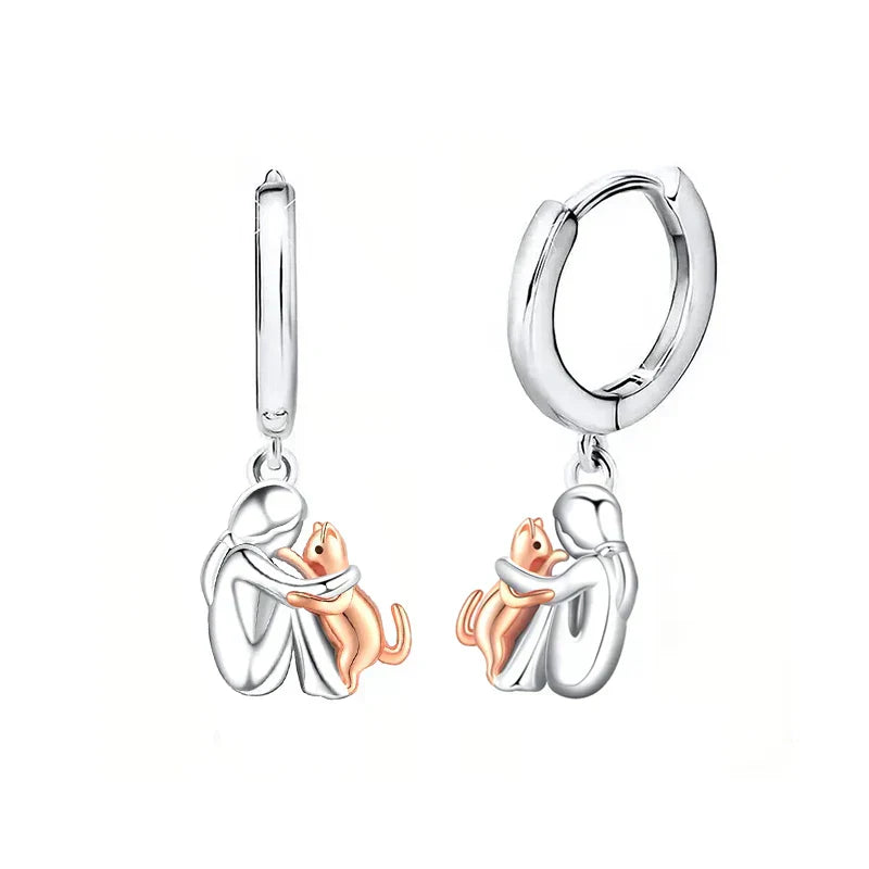 Ravora Paris™ | Boucles Icône Chat (Fermoir Rond)