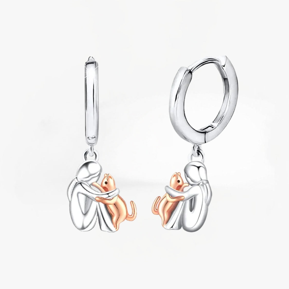 Ravora Paris™ | Boucles Icône Chat (Fermoir Rond)