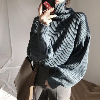 Ravora Paris™ | Luxe Pull à col roulé et à manches ballon