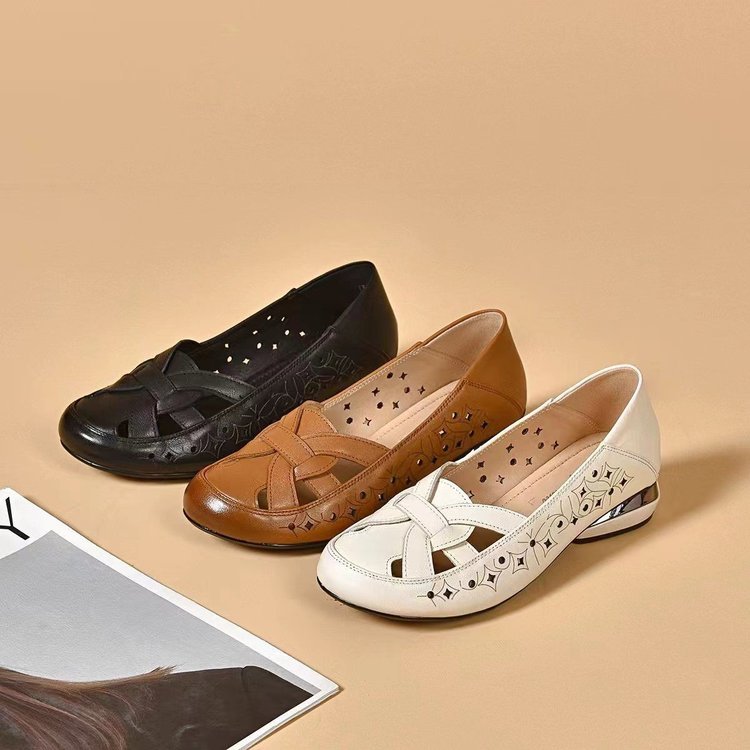 Ravora Paris™ | Chaussures en Cuir à Enfiler avec Détails Découpés