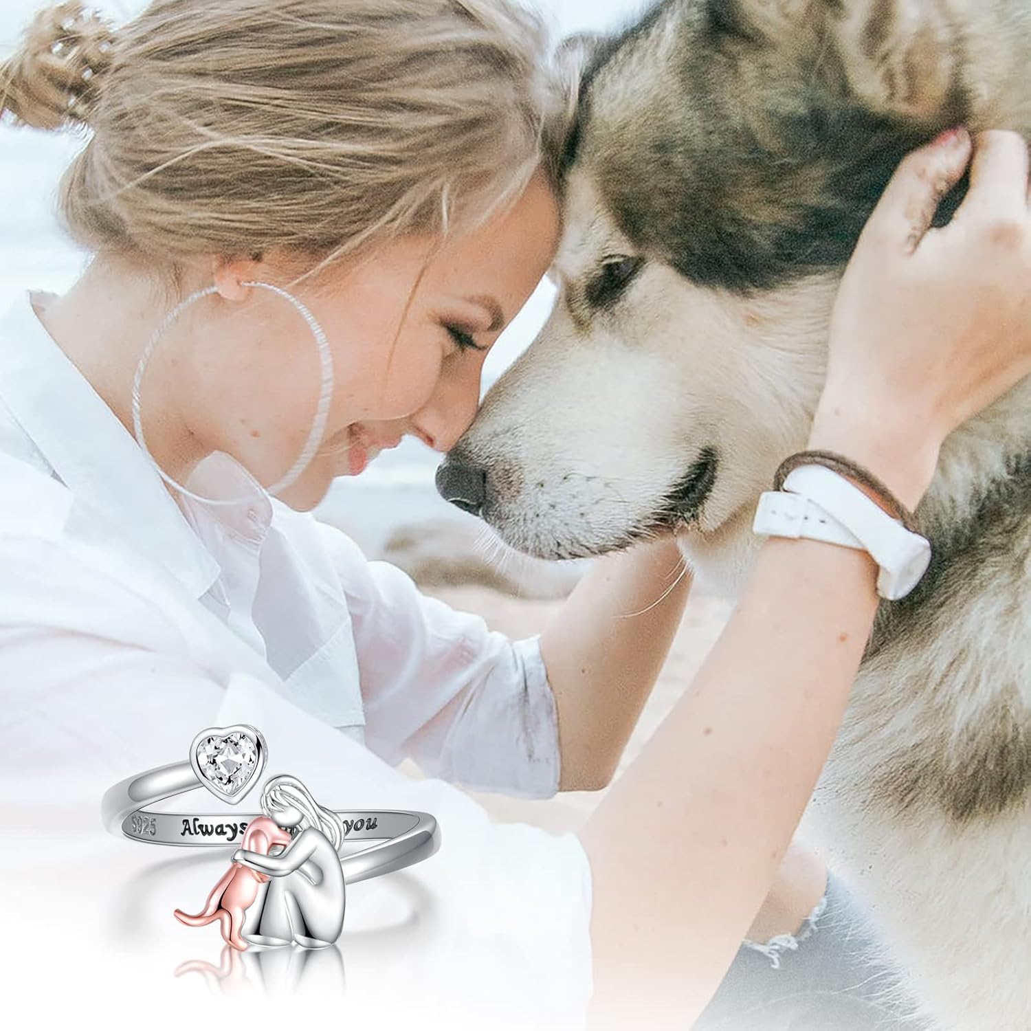Ravora Paris™ | Bague Icône Chien (Rose)