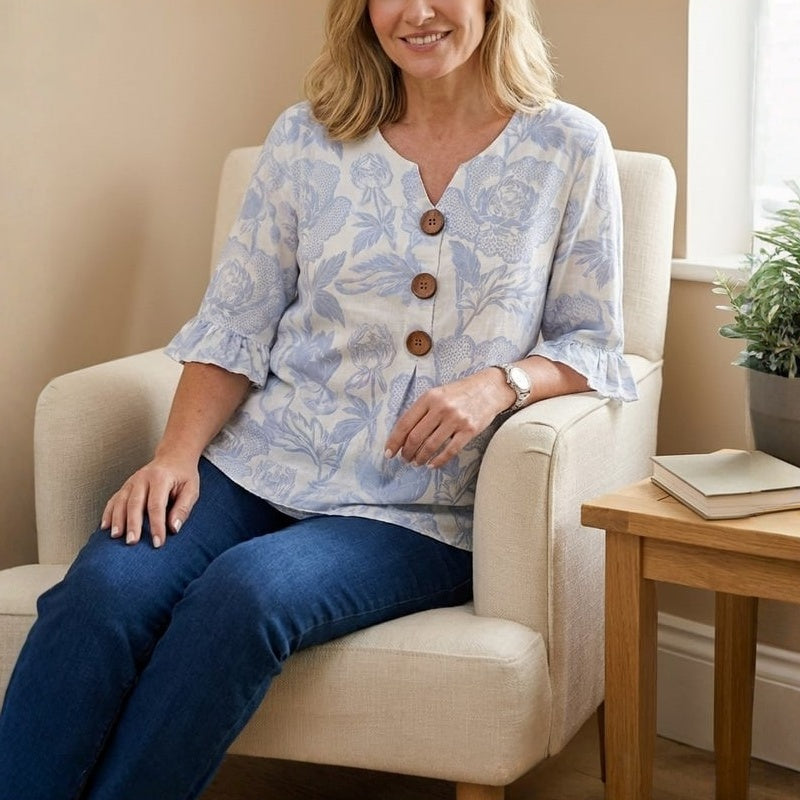 Ravora Paris™ | Blouse Vintage À Imprimé Floral