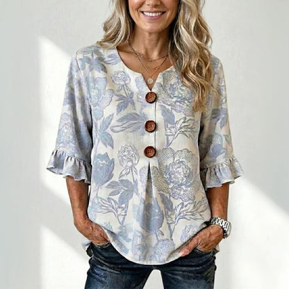 Ravora Paris™ | Blouse Vintage À Imprimé Floral