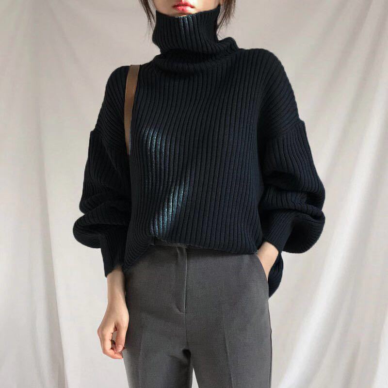 Ravora Paris™ | Luxe Pull à col roulé et à manches ballon