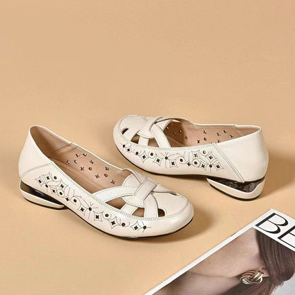 Ravora Paris™ | Chaussures en Cuir à Enfiler avec Détails Découpés