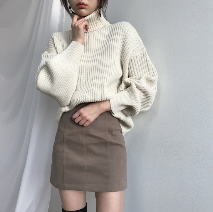 Ravora Paris™ | Luxe Pull à col roulé et à manches ballon