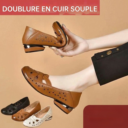 Ravora Paris™ | Chaussures en Cuir à Enfiler avec Détails Découpés