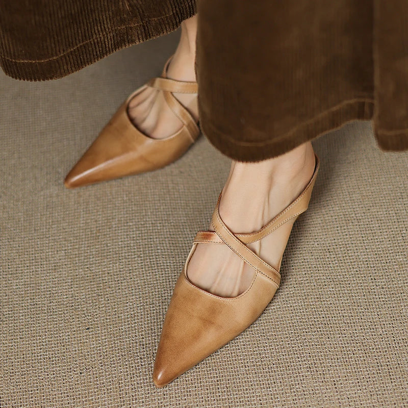 Ravora Paris™ | Mules en Cuir Véritable