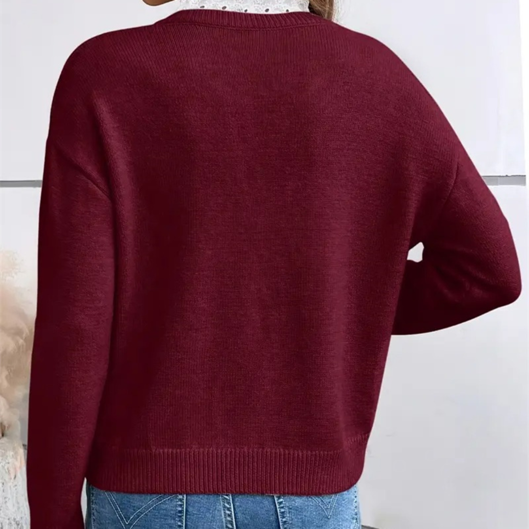 Ravora Paris™ | Pull Col Dentelle Élégant