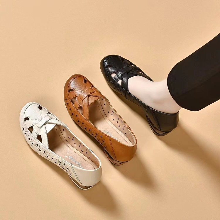 Ravora Paris™ | Chaussures en Cuir à Enfiler avec Détails Découpés