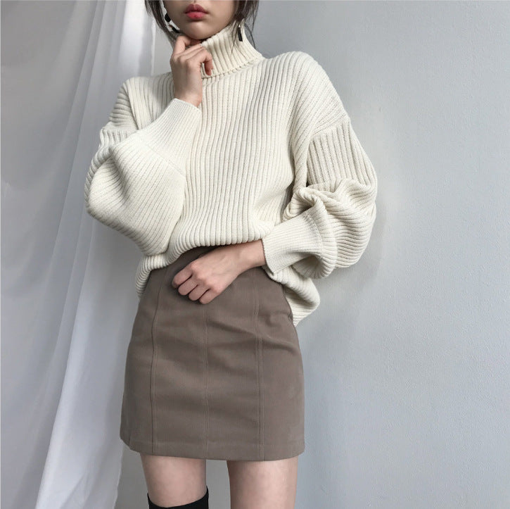 Ravora Paris™ | Luxe Pull à col roulé et à manches ballon