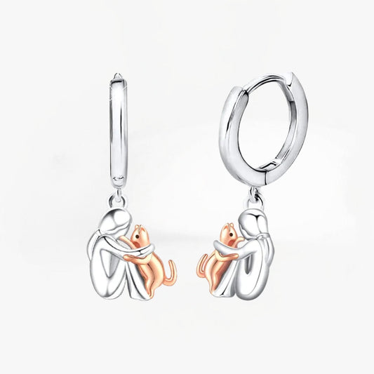 Ravora Paris™ | Boucles Icône Chat (Fermoir Rond)